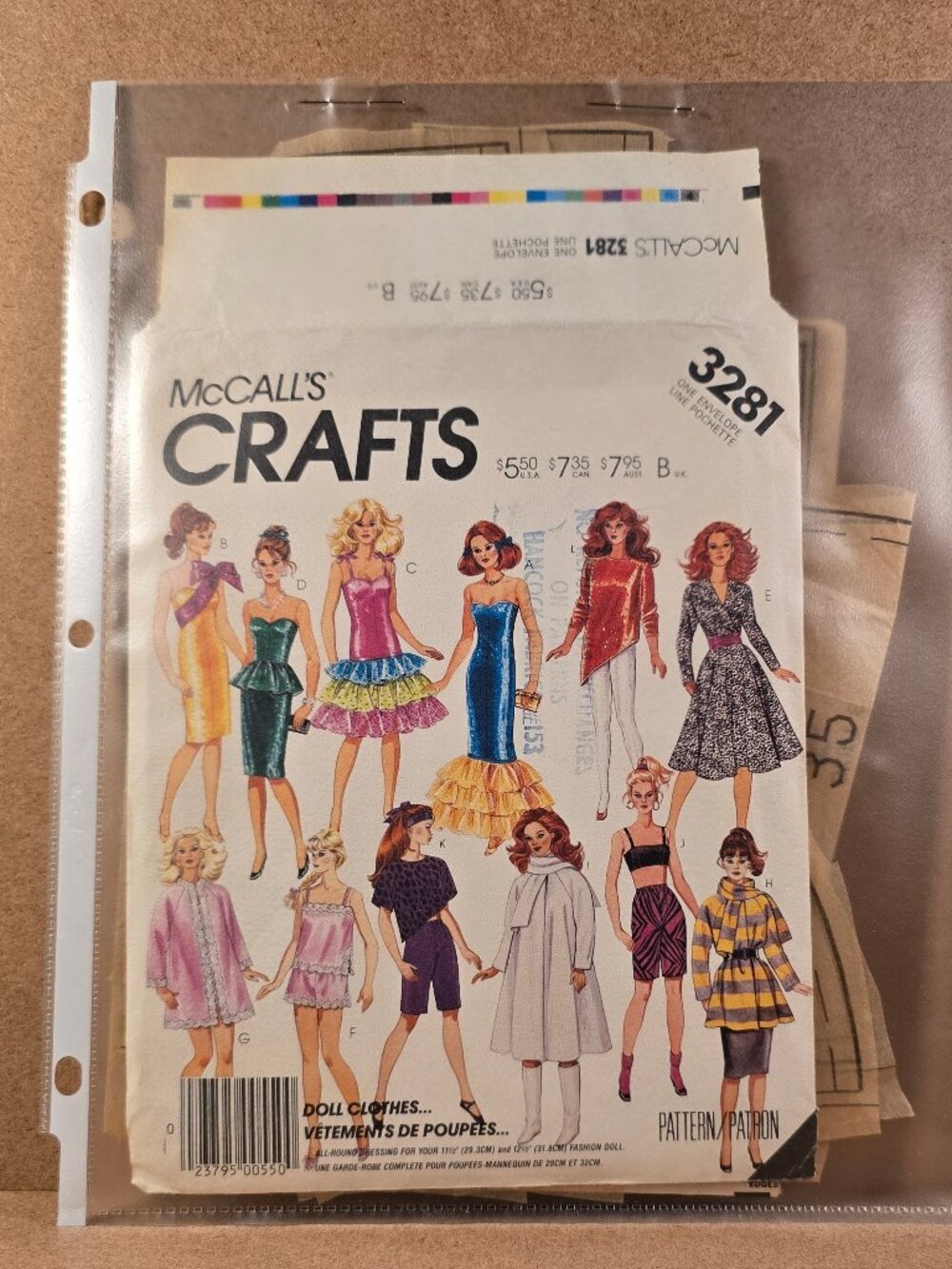 *Sewing Pattern McCall's 3281 CRAFTS Clothes for 11 1/2" and 12 1/2" dolls  Good